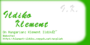 ildiko klement business card